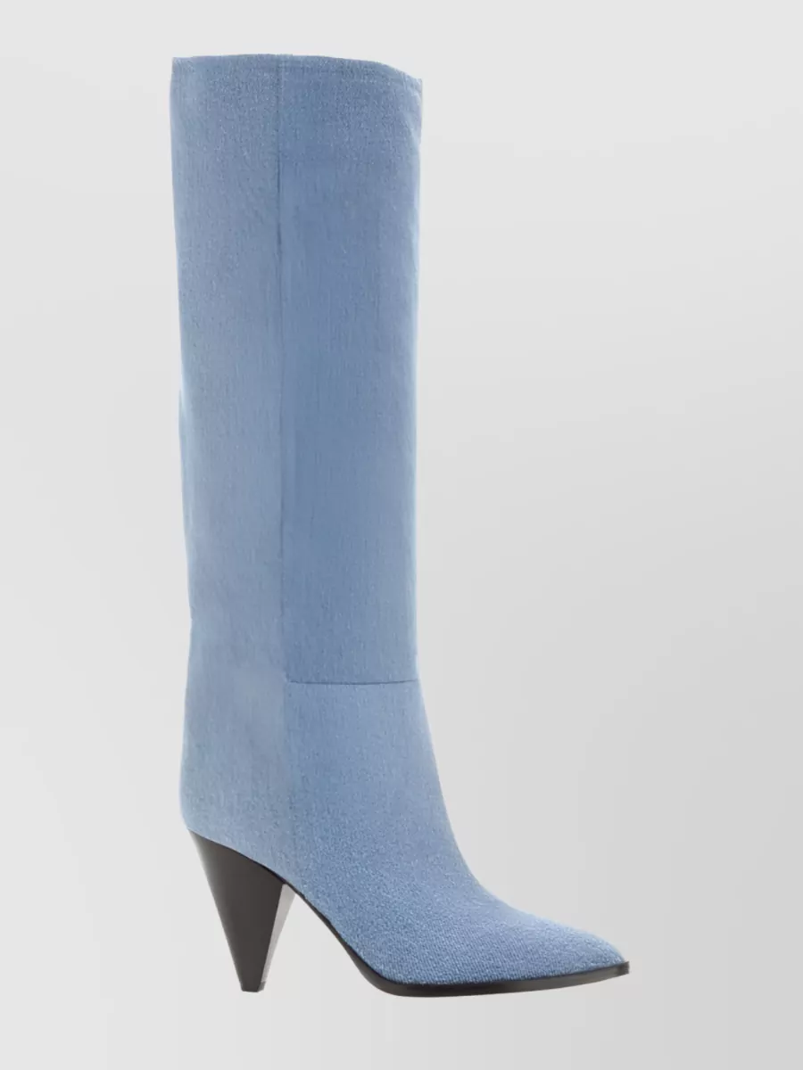 Shop Isabel Marant Ririo Cone-heel 90mm Suede Boots In Blue