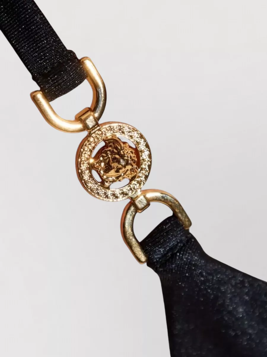 Versace Halter Bikini Briefs High Cut Hardware