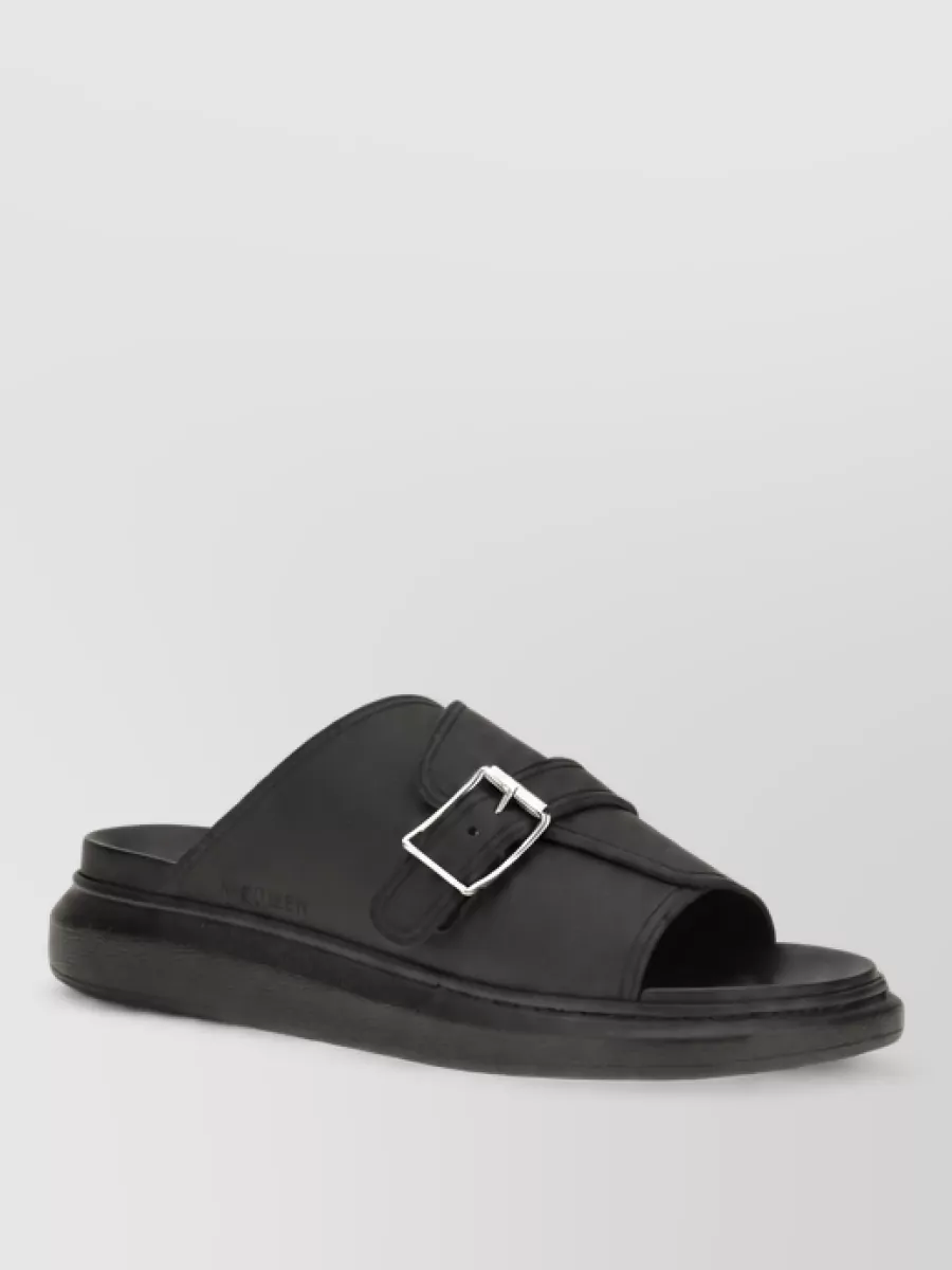 Alexander McQueen leather platform slides