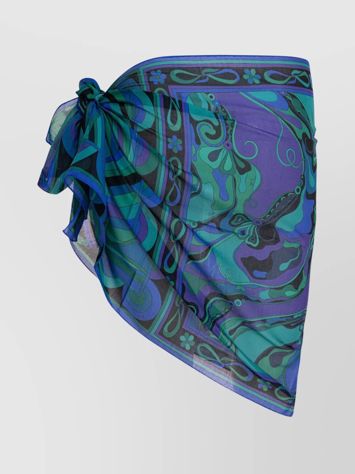 Emilio Pucci Abstract Pattern Lightweight Sheer Tie Detail