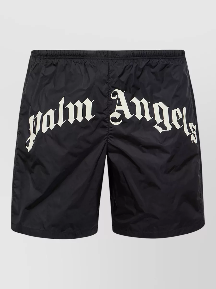 Palm Angels Logo-Print Swim Shorts