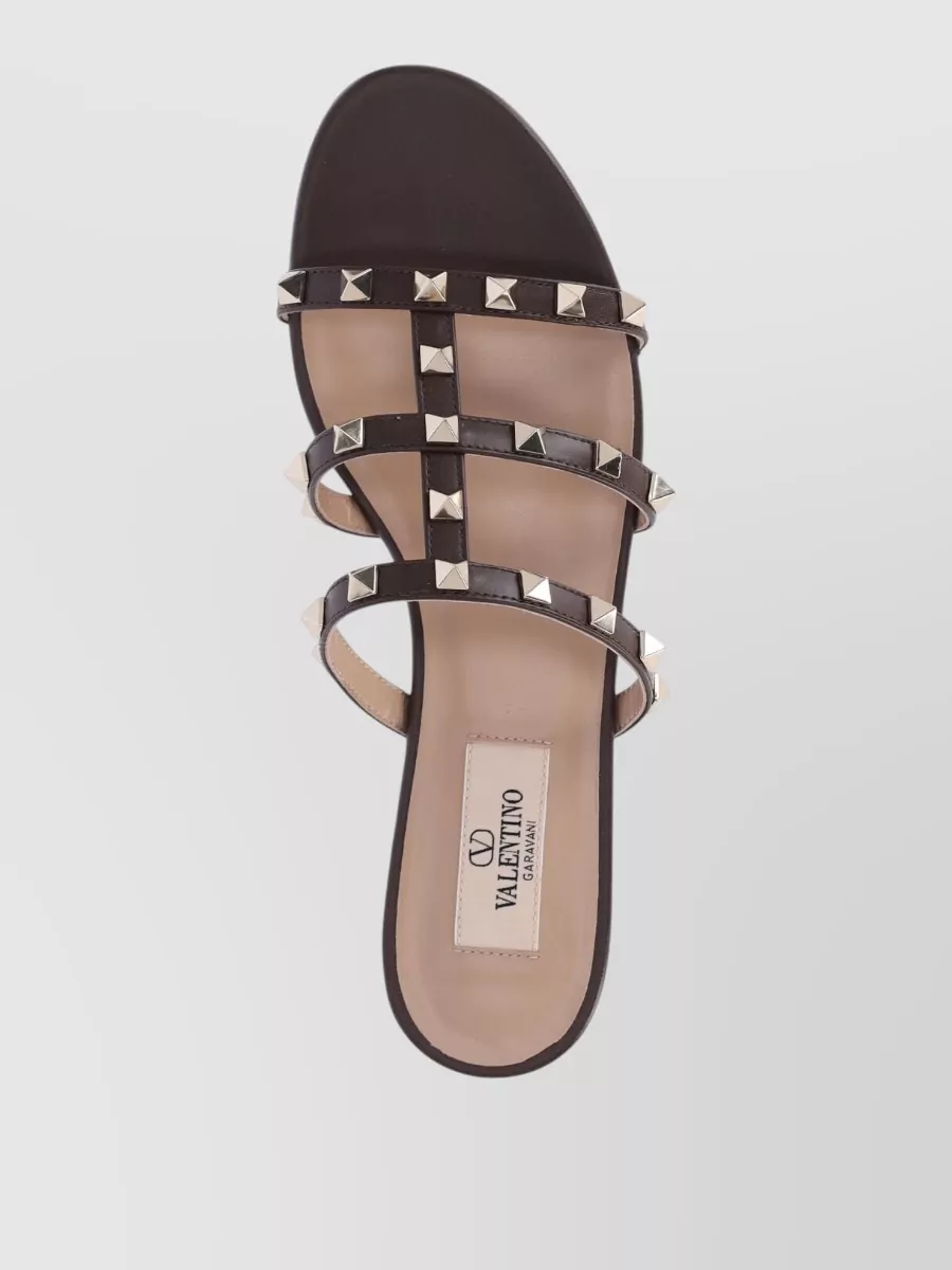 Valentino Garavani Sandal Flat Sole Open Toe Studded Straps