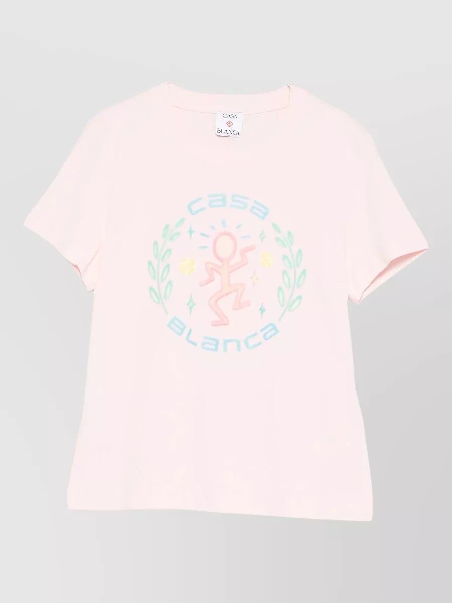 Casablanca organic cotton fitted short-sleeve printed t-shirt
