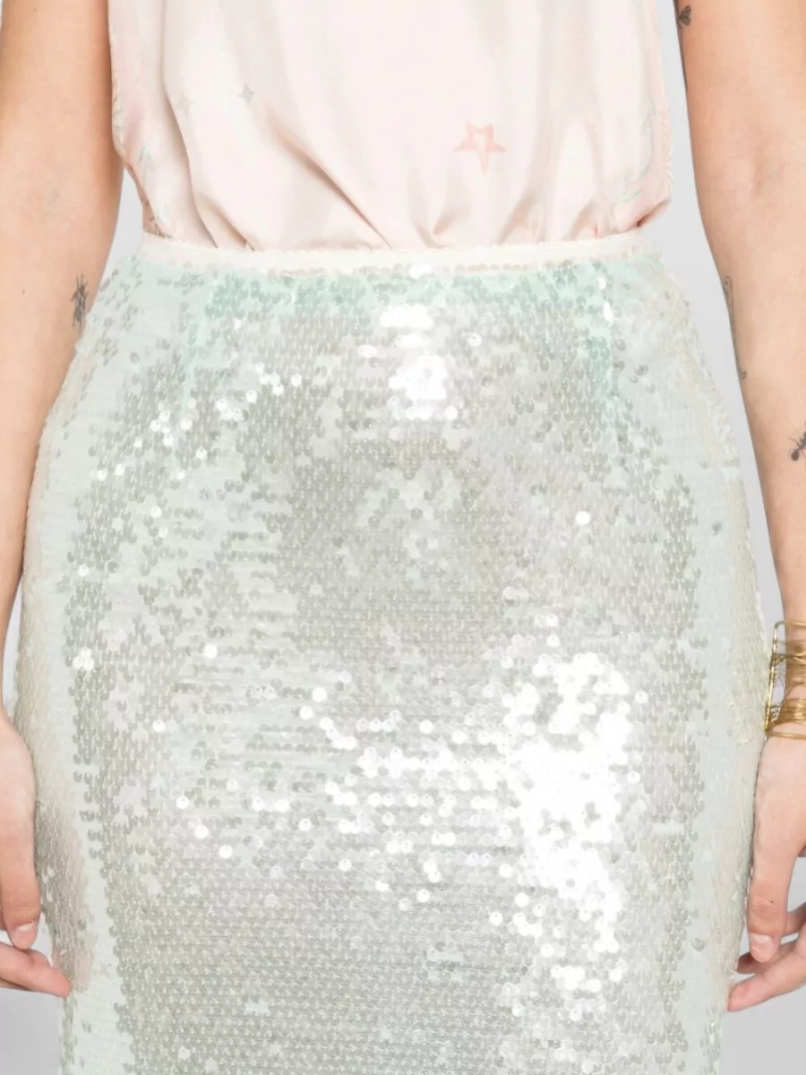 Forte Forte Sequin-Embellished Elasticated-Waistband Straight-Hem Midi Skirt