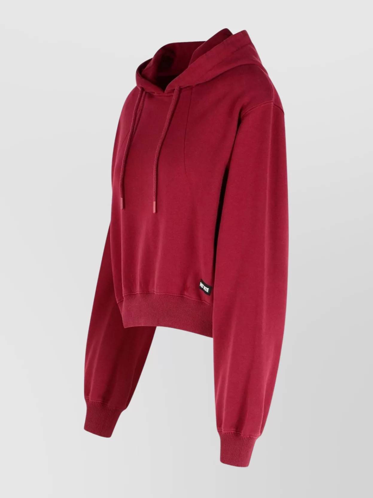 Rotate Cotton Sweatshirt Hood Ribbed Cuffs