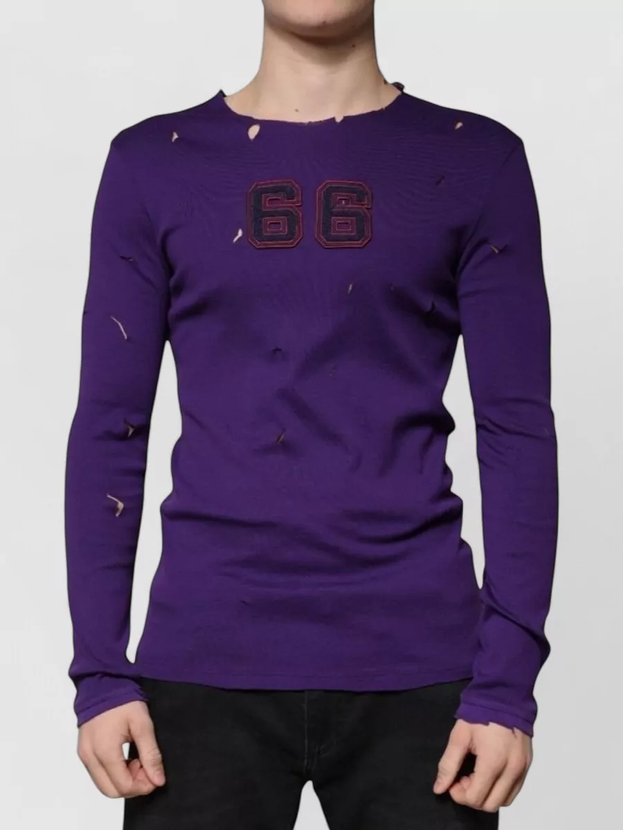 Dolce&Gabbana Slim-fit distressed long-sleeve t-shirt