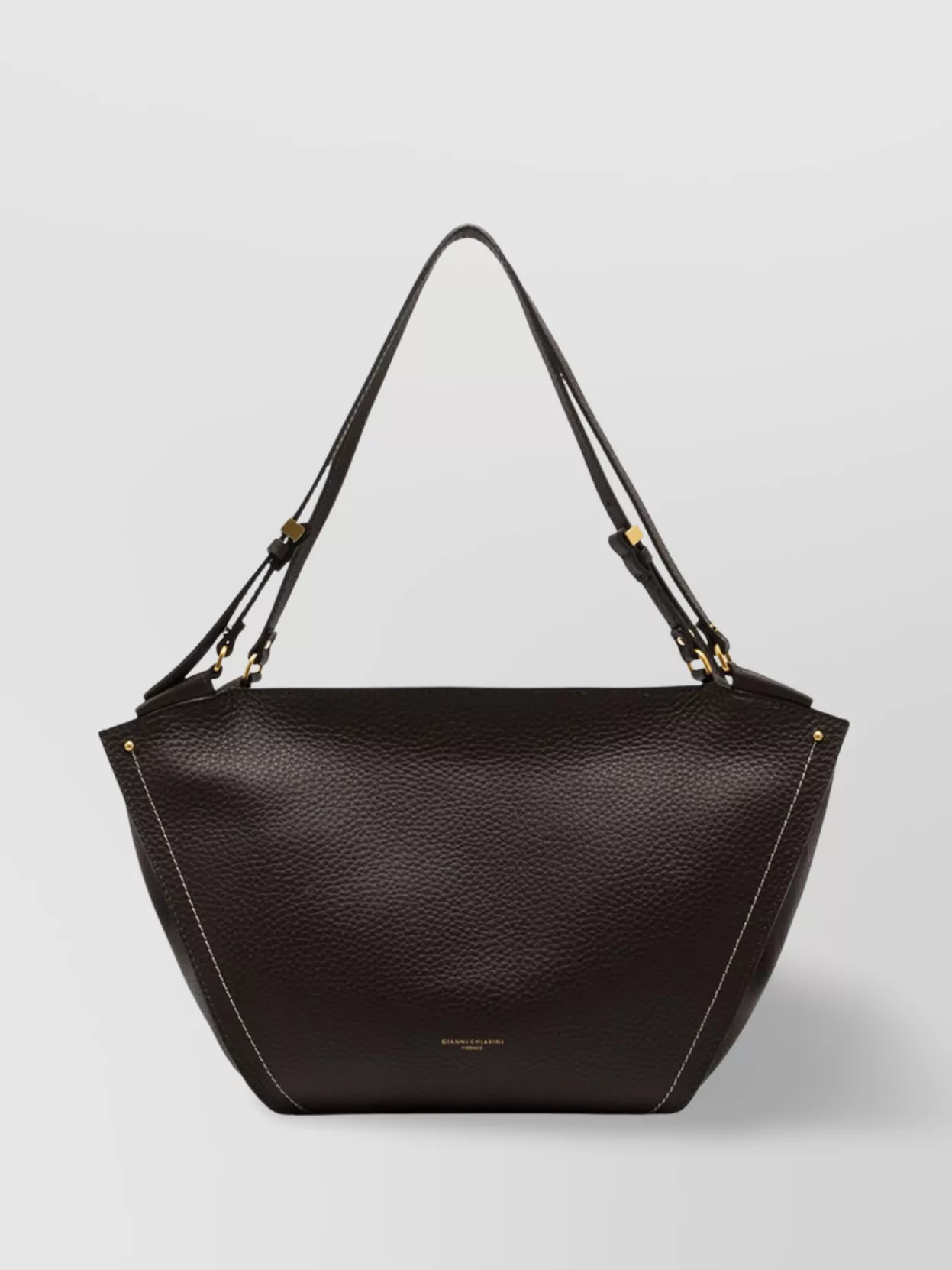Gianni Chiarini Leather Texture Shoulder Bag With Gold Hardware
