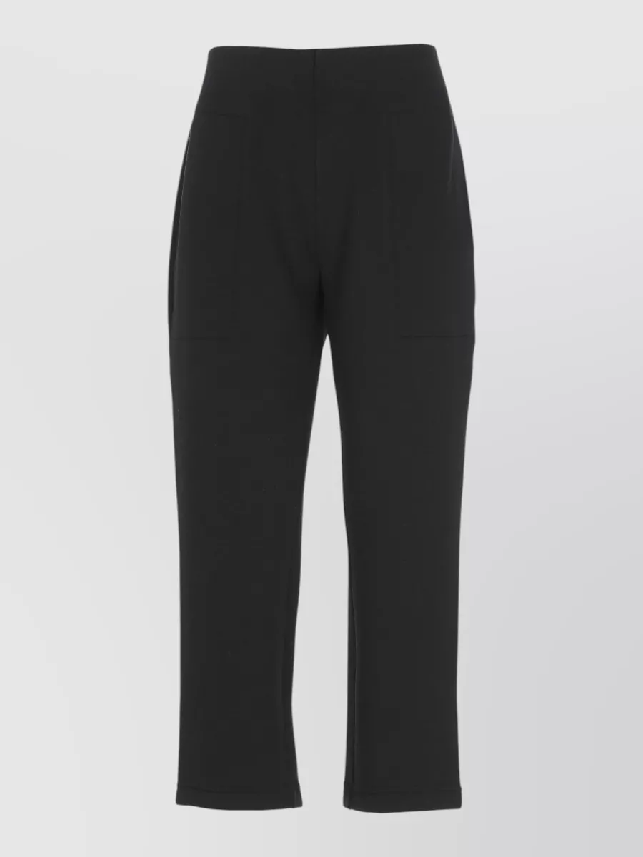 Wolford High Waist Cropped Straight Leg Trousers In Black