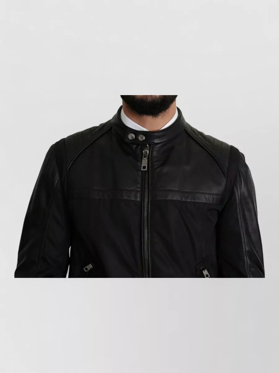 Dolce&Gabbana Leather Trim Bomber Jacket