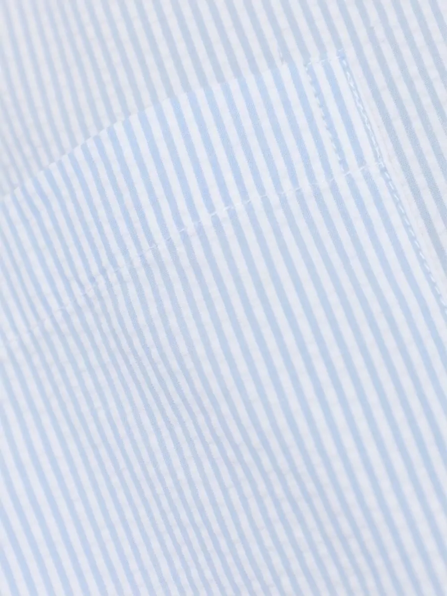 Paul & Shark Camp Collar Striped Shirt Short Sleeves Pockets