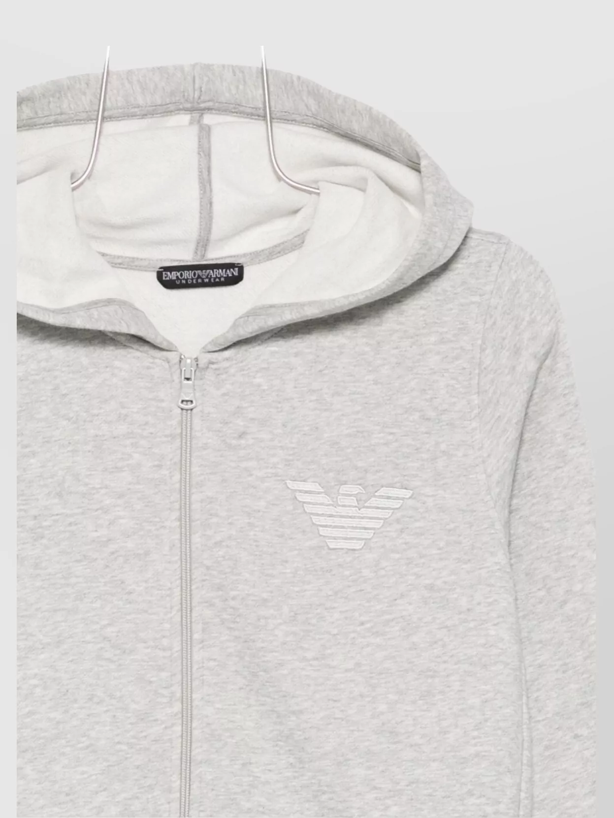 Emporio Armani Hooded Knitwear With Ribbed Cuffs And Hem