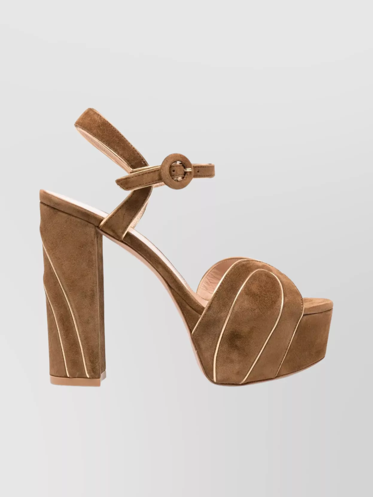 Gianvito Rossi Suede Block Heel Sandals With Platform Sole