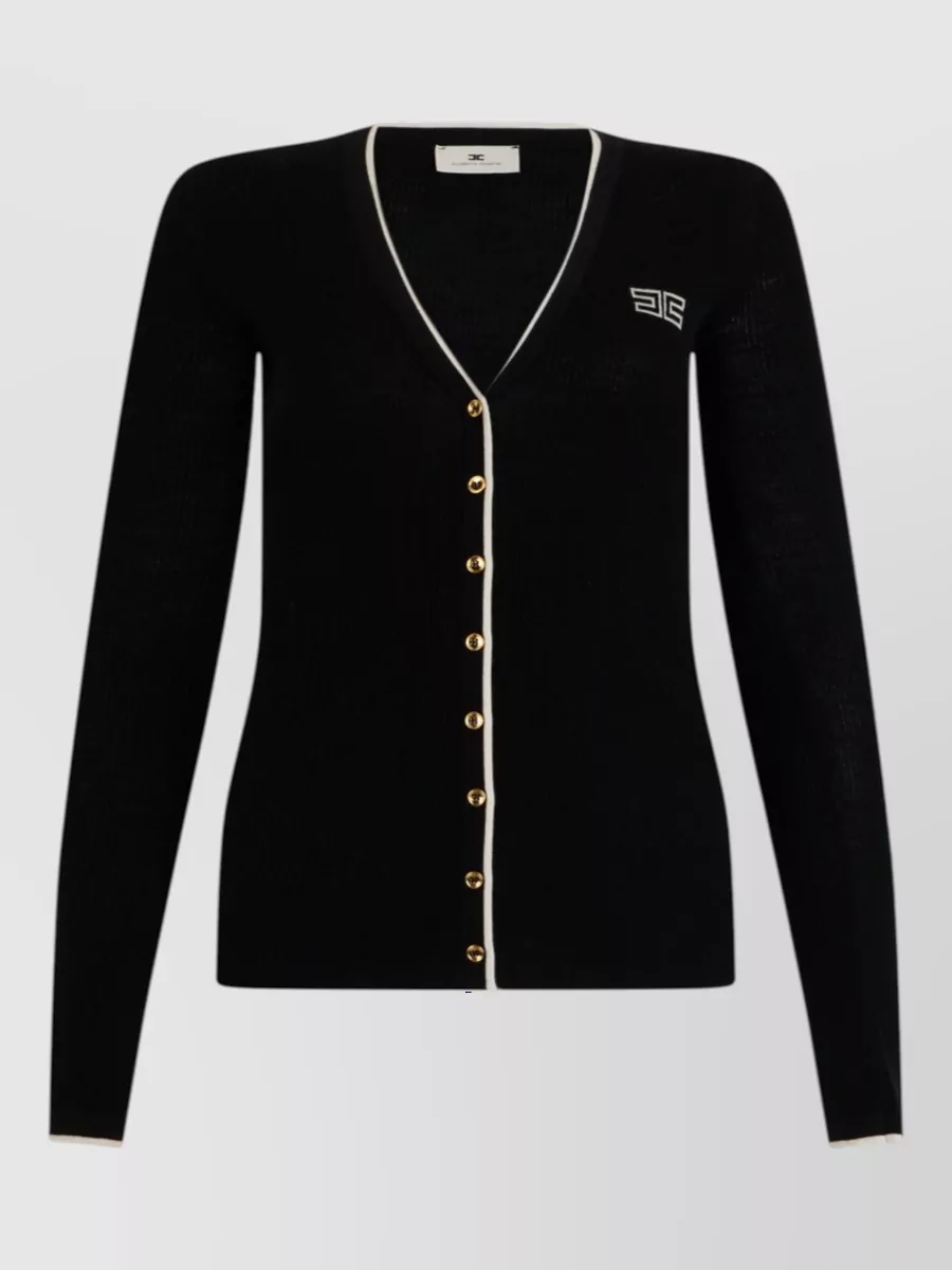 Elisabetta Franchi Wool long-sleeve cardigan
