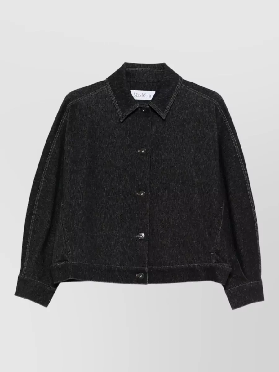 Max Mara denim-effect jersey cropped jacket