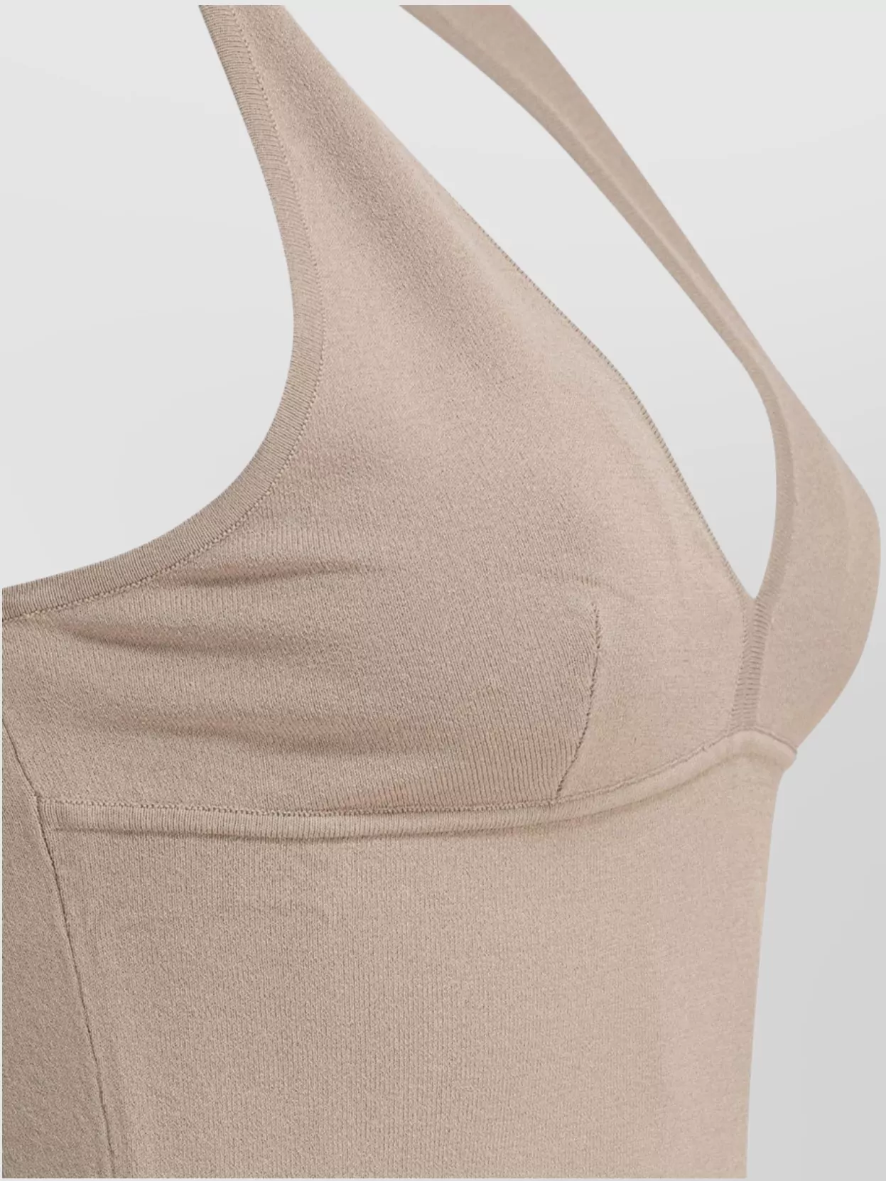 Max Mara Halterneck Fitted Silhouette Tops With Seam Detailing
