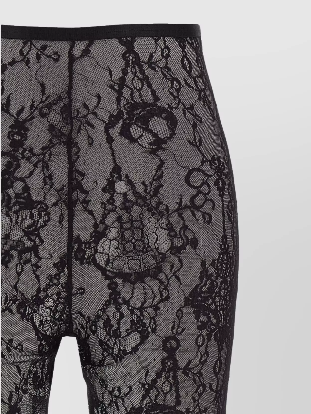 Givenchy Sheer Lace Fabric Elastic Waistband Leggings