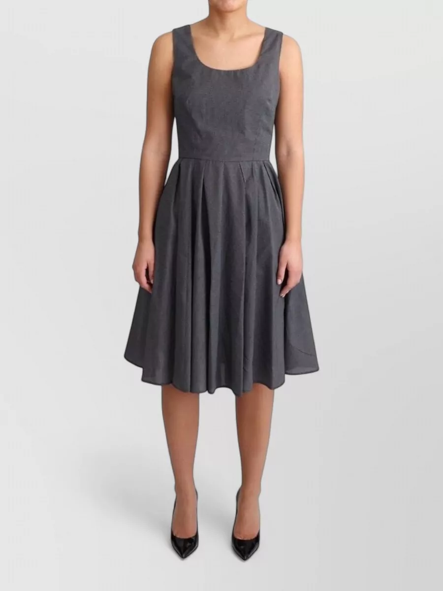 Dolce&Gabbana cotton sleeveless polka-dot knee-length dress
