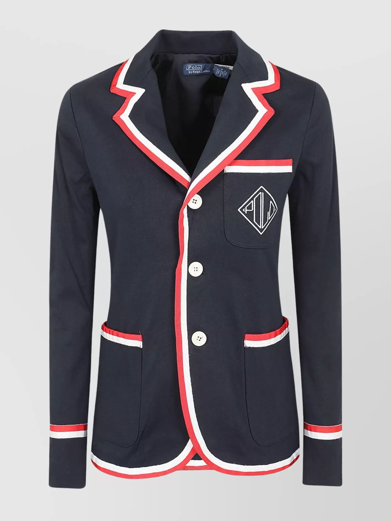 POLO RALPH LAUREN CRICKET BLAZER WITH NOTCH LAPEL AND CONTRAST PIPING