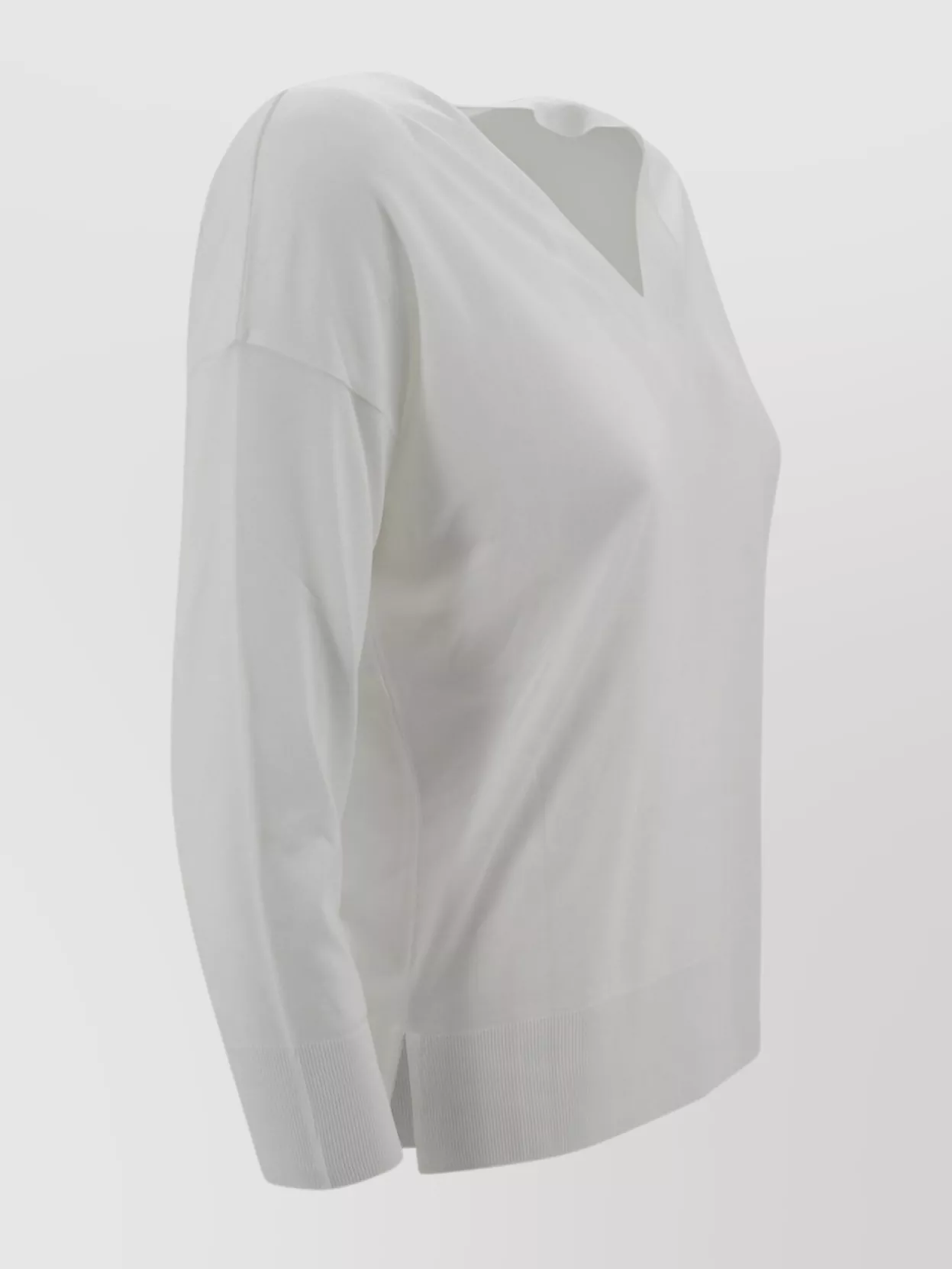 Herno Ribbed V-Neck Knitwear Long Sleeves