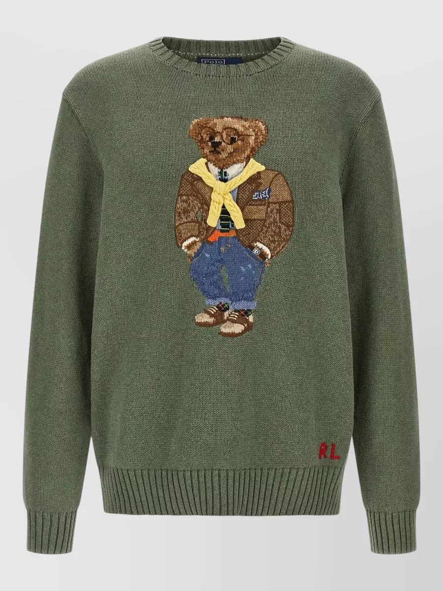 Polo Ralph Lauren cotton polo bear intarsia sweater