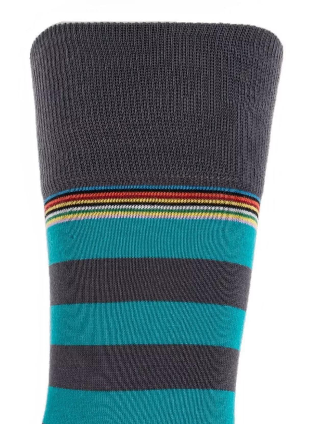 Paul Smith Striped Sock With Ribbed Cuff And Reinforcement