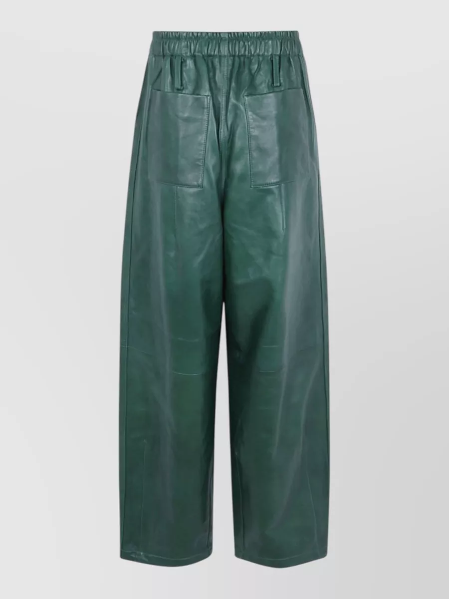 The Frankie Shop Lamb Leather Wide-leg Track Pants