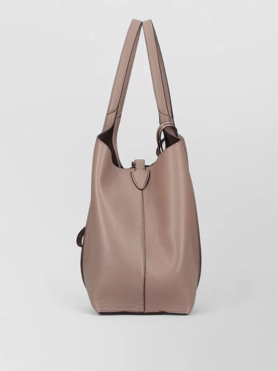 Tod's Leather Shopper Bag Metal Hardware Handles