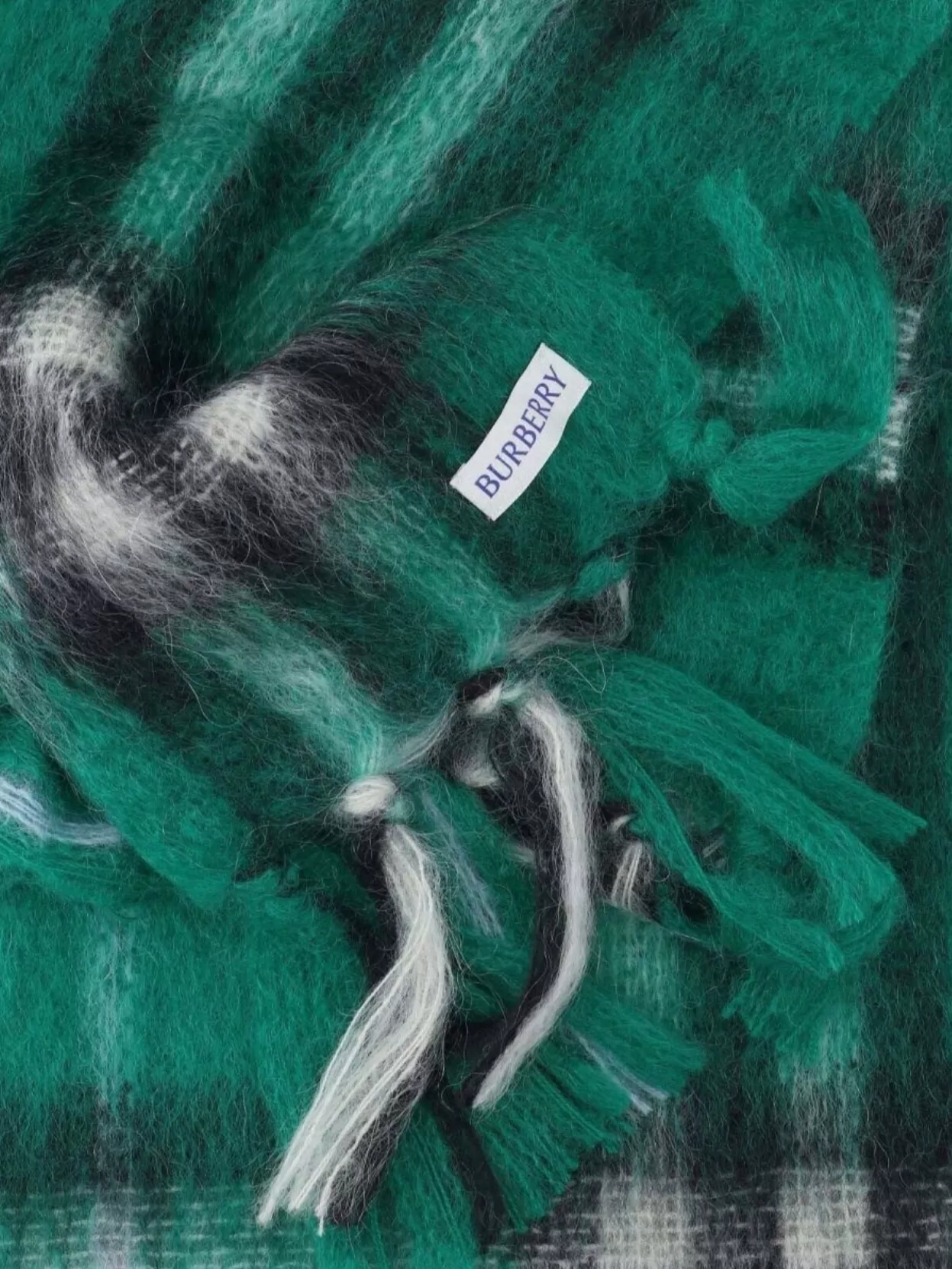 Burberry Fringed Plaid Scarf Soft Texture
