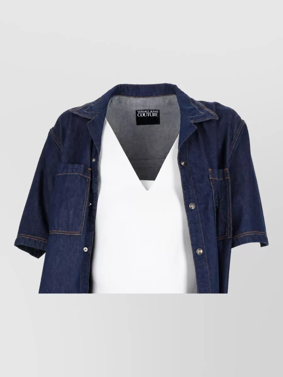 Versace Jeans Couture Denim Logo-Print Shirt