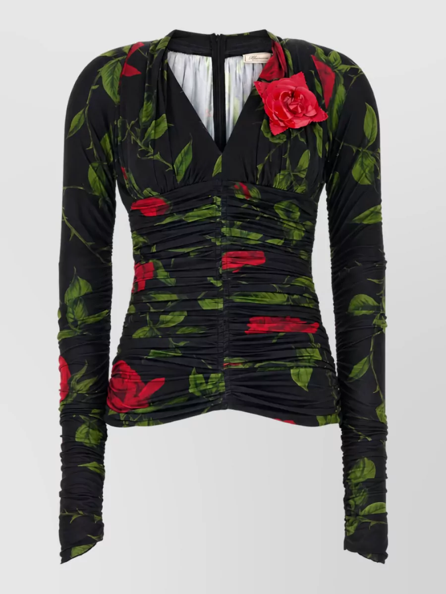 Blumarine printed stretch jersey blouse