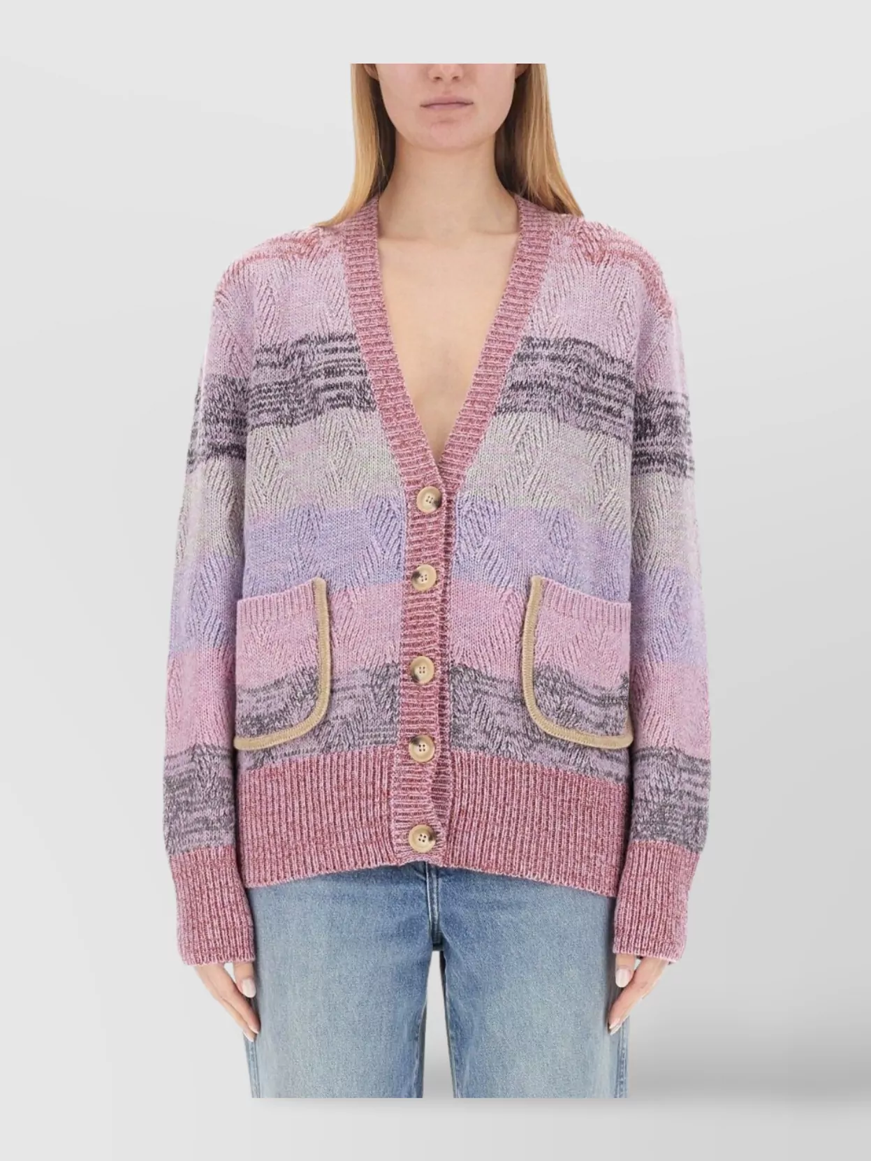 Cormio Oversized Knit Cardigan Textured Ribbing