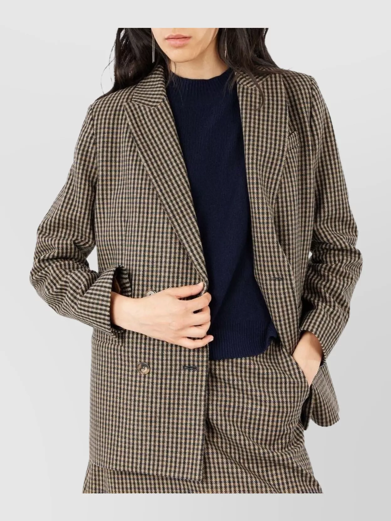 A.p.c. Double-Breasted Long Sleeve Top Front Pockets