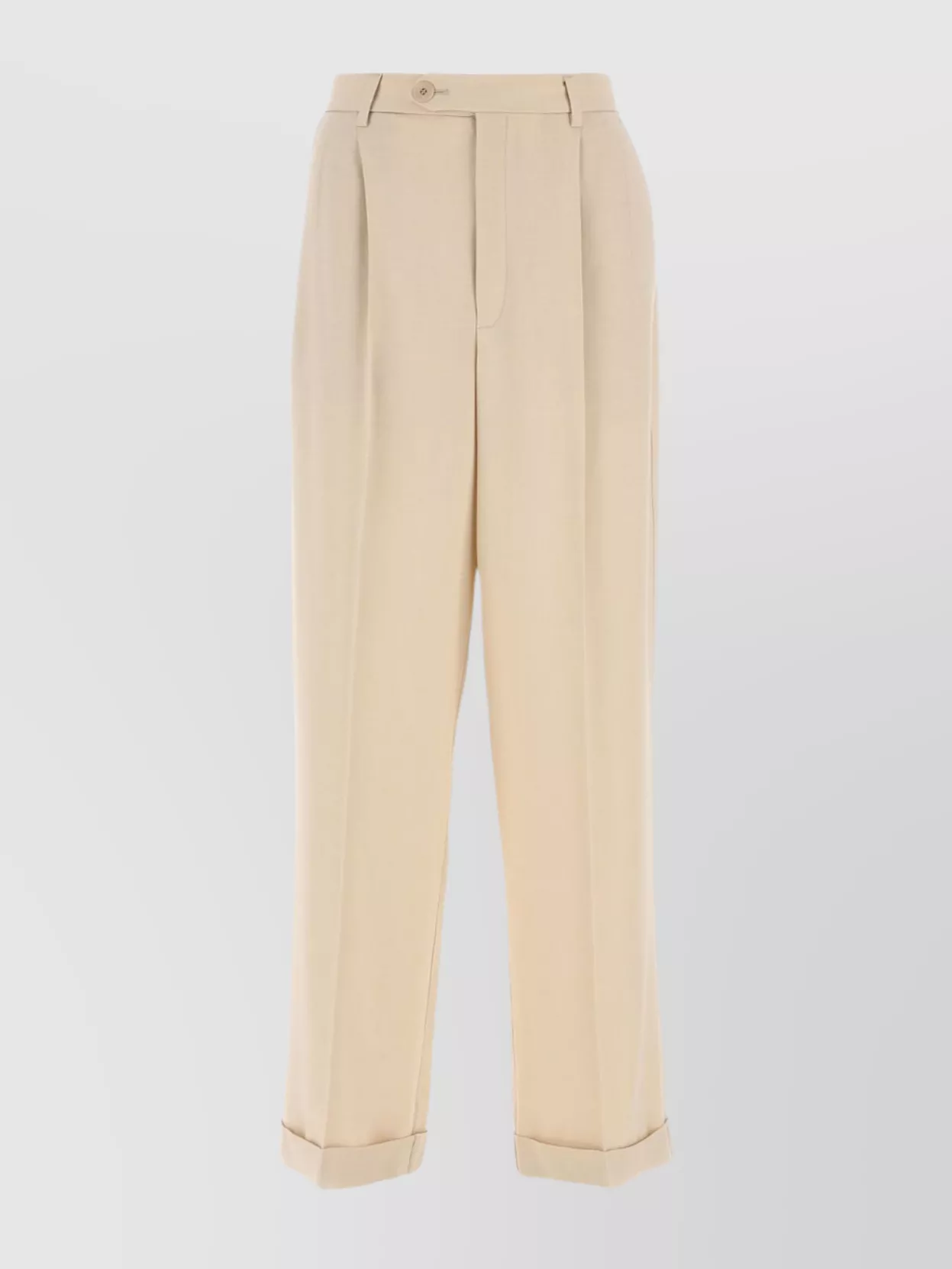 Shop Apc Melissa Folded Hem Wide-leg Trousers In Cream