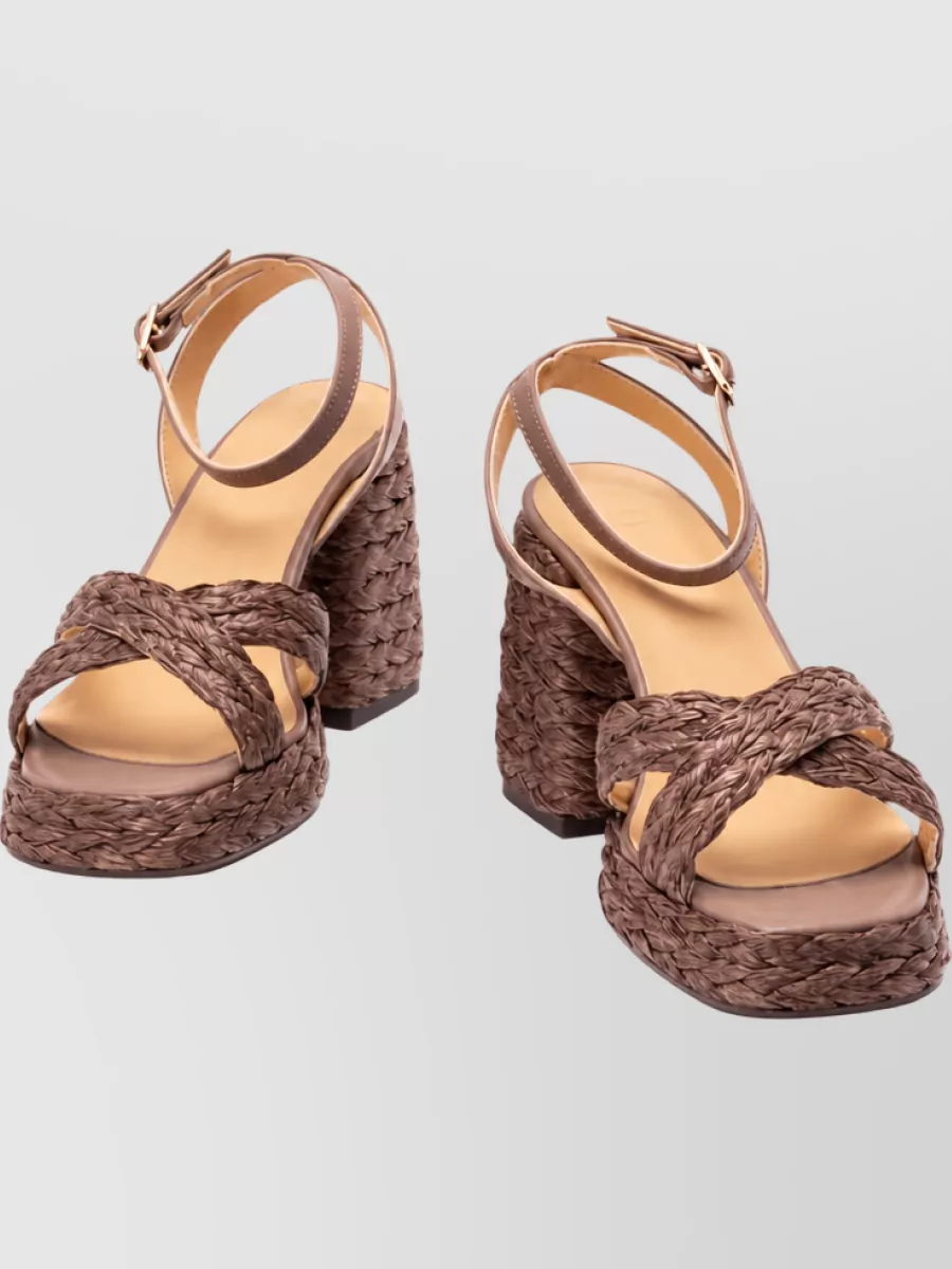 Castaner Raffia V-Neck Sandals
