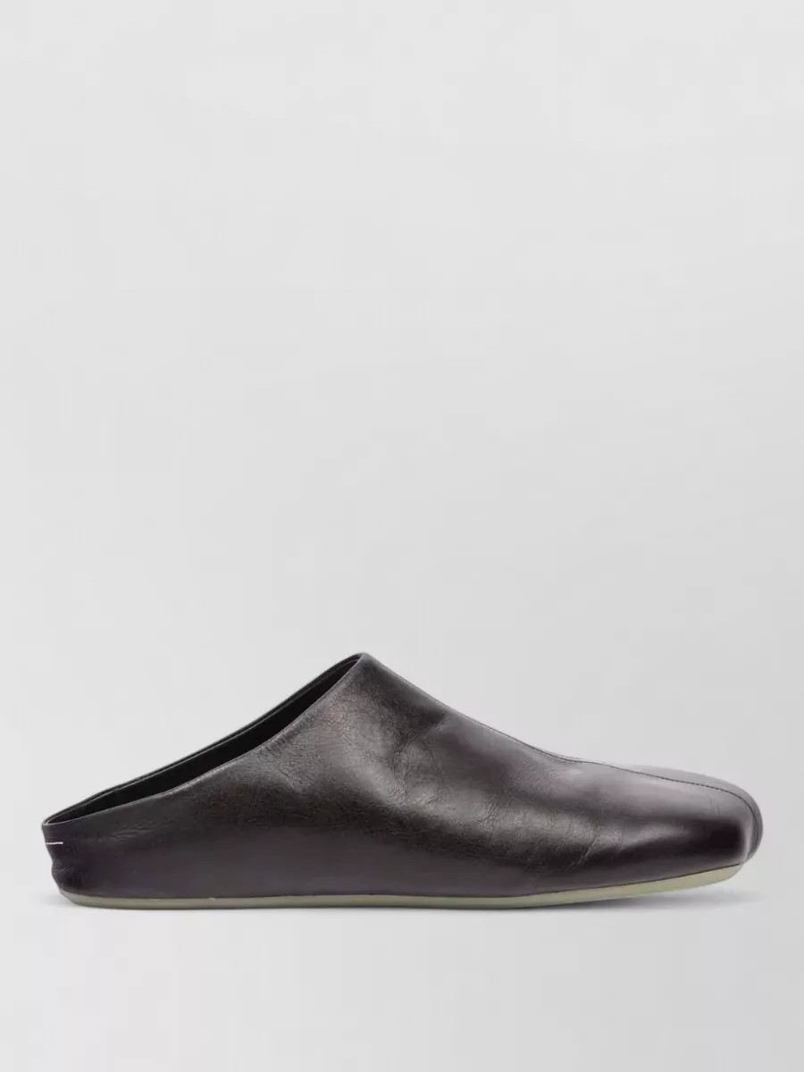 Mm6 Maison Margiela Leather Square-Toe Loafers