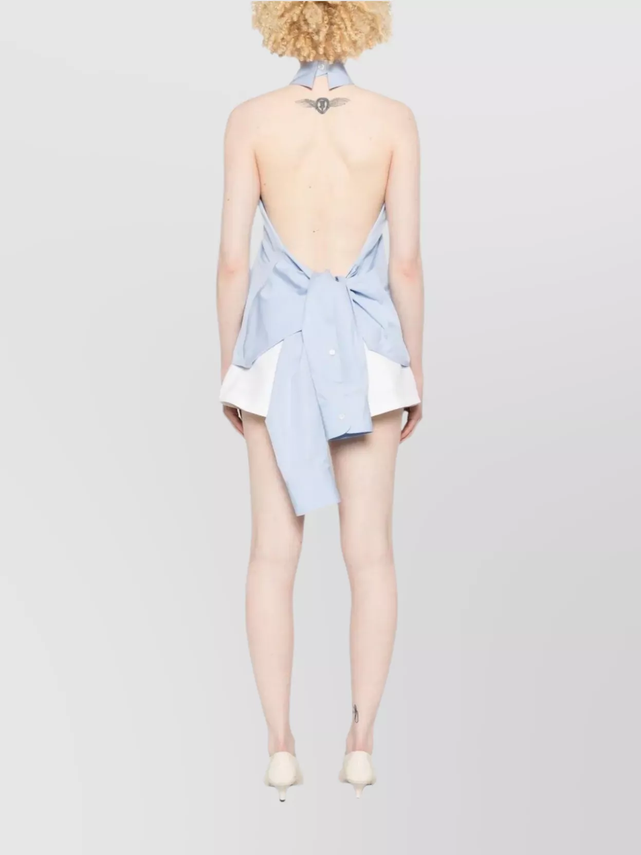 Stella Mccartney Poplin Cotton Halterneck Top With Open Back