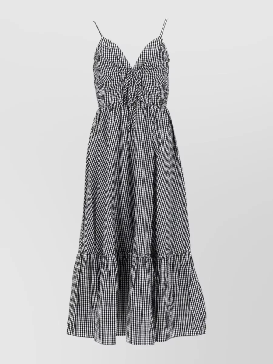 Michael Kors checked cotton midi dress