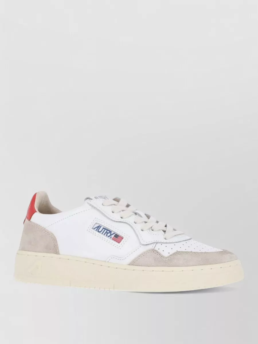 Autry Medalist Low Sneakers In White And Space Leather
