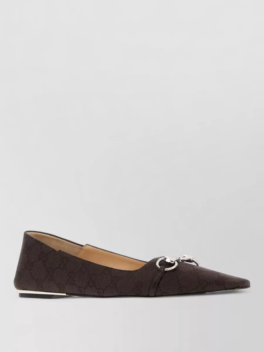 Gucci logo-jacquard ballerina flats