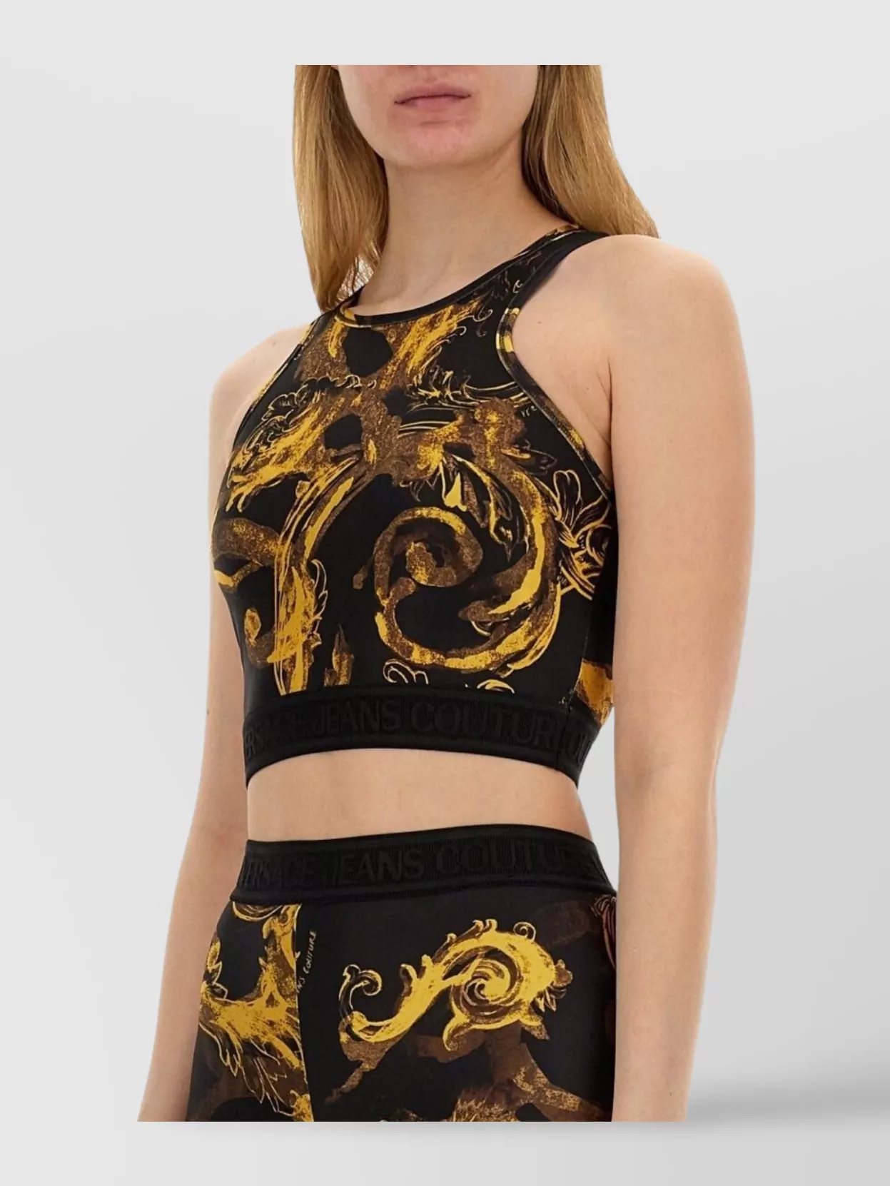 Versace Jeans Couture Bold Print Crop Top