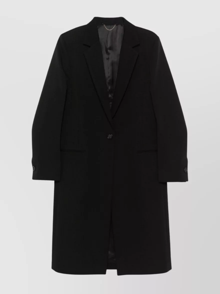 Totême Tailored Wool Coat Featuring Pockets In Black