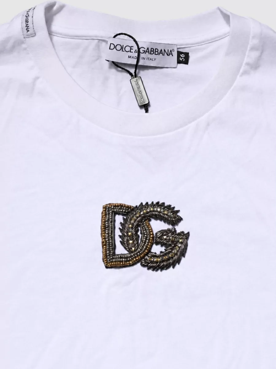 Dolce&Gabbana Cotton Logo Embroidered T-Shirt
