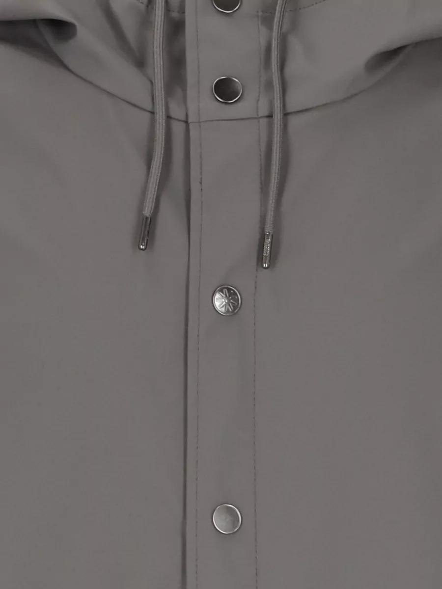 Rains Long Hooded Tech Fabric Raincoat Coat