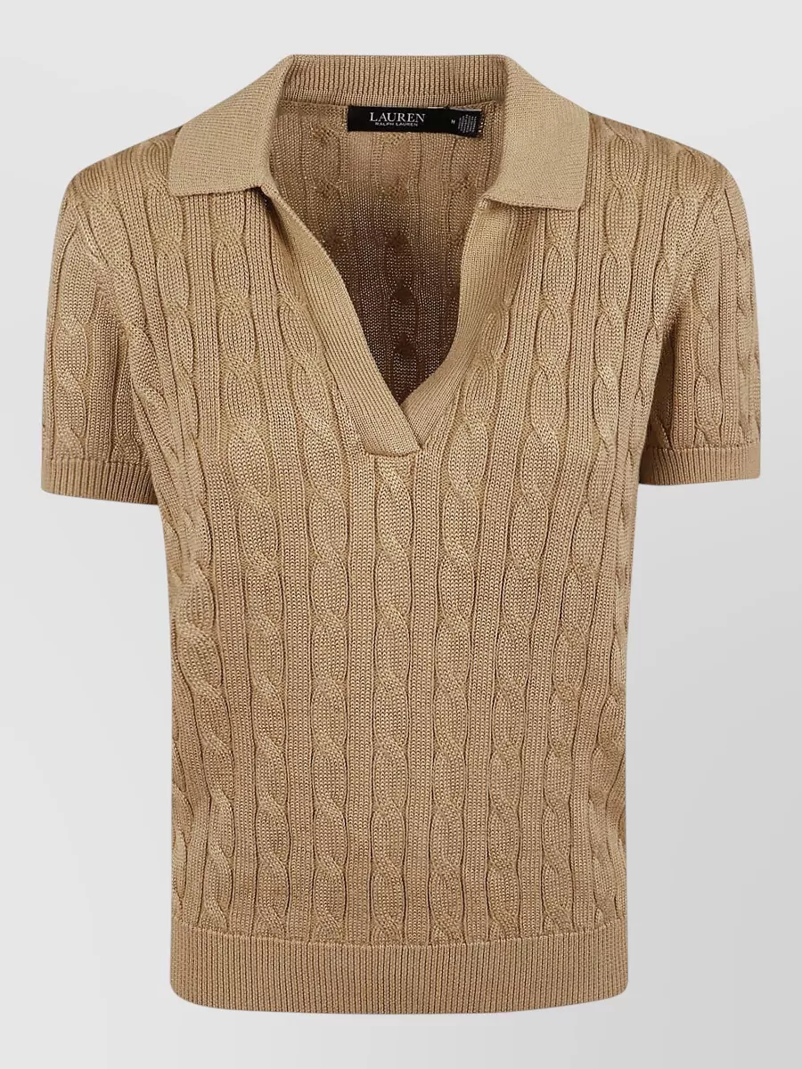 Lauren Ralph Lauren cable-knit short-sleeve polo shirt