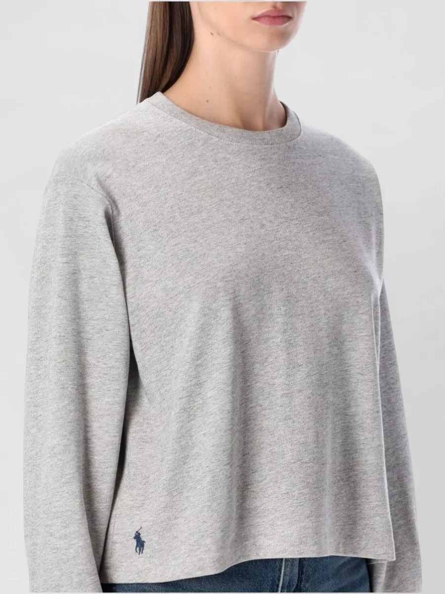 Polo Ralph Lauren Heavy Cotton Cropped Long Sleeve T-Shirt