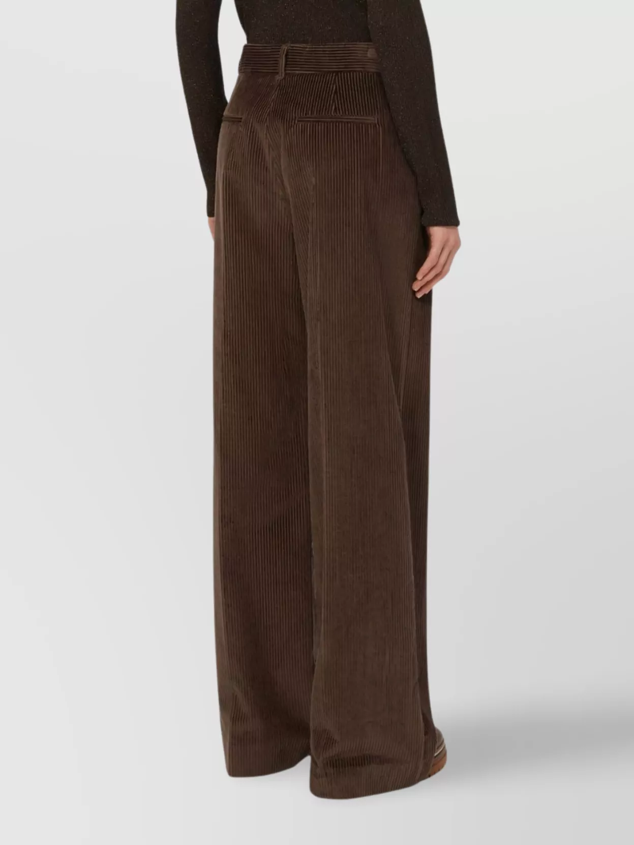 Weekend Max Mara Wide-leg Corduroy Trousers And Pockets In Brown