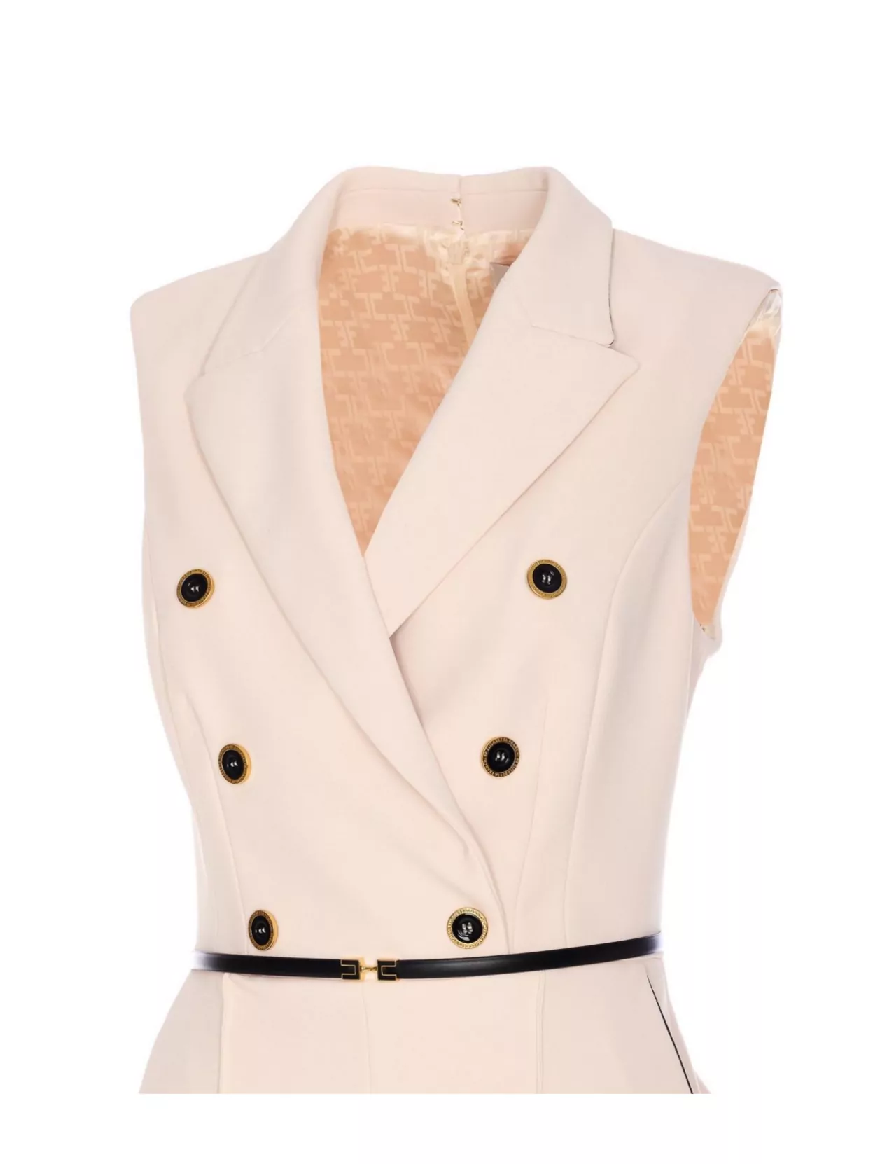 Elisabetta Franchi V-neck Jumpsuit Belted Button Detailing
