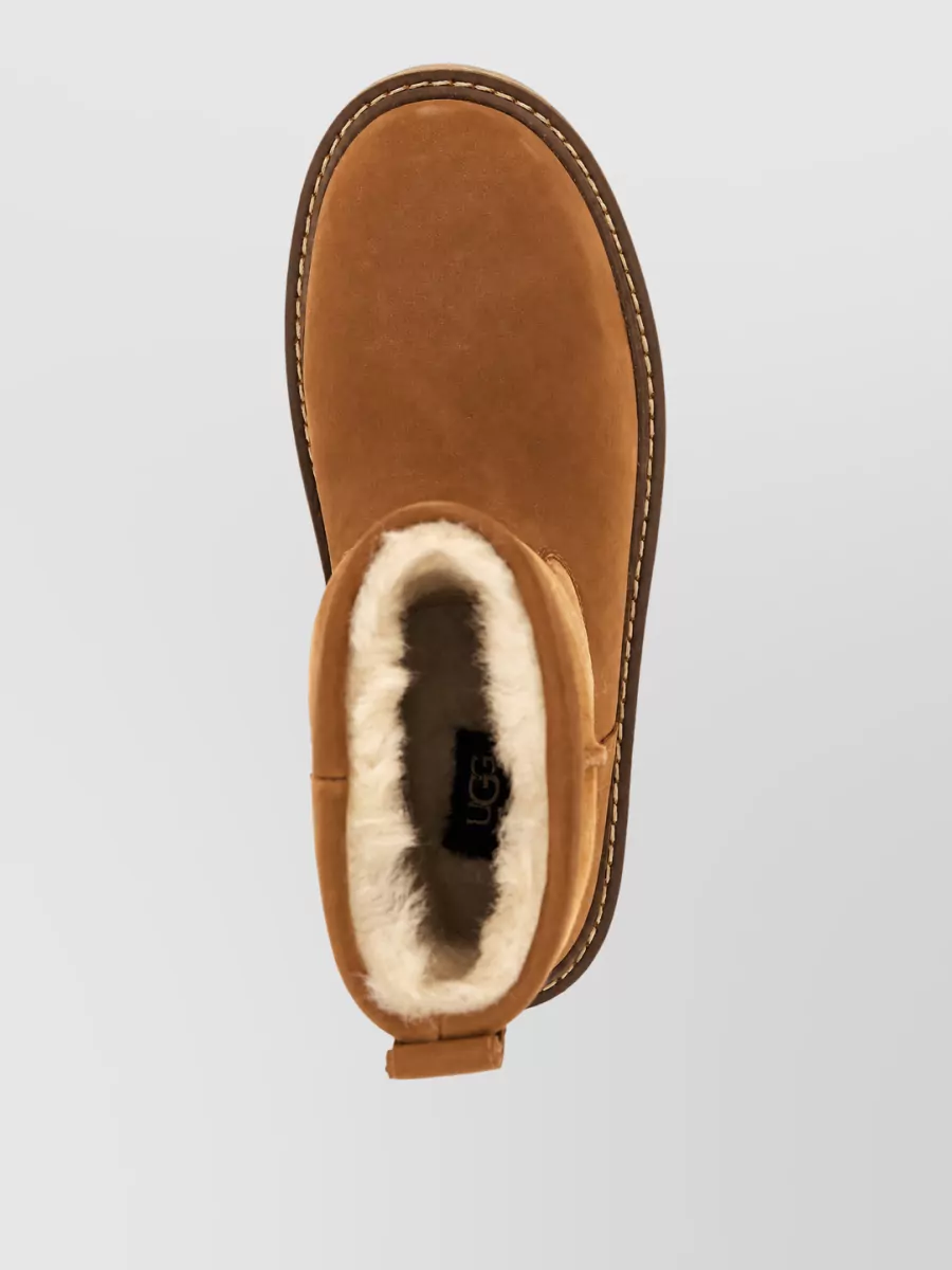 Ugg Leather Shearling Ankle Boots