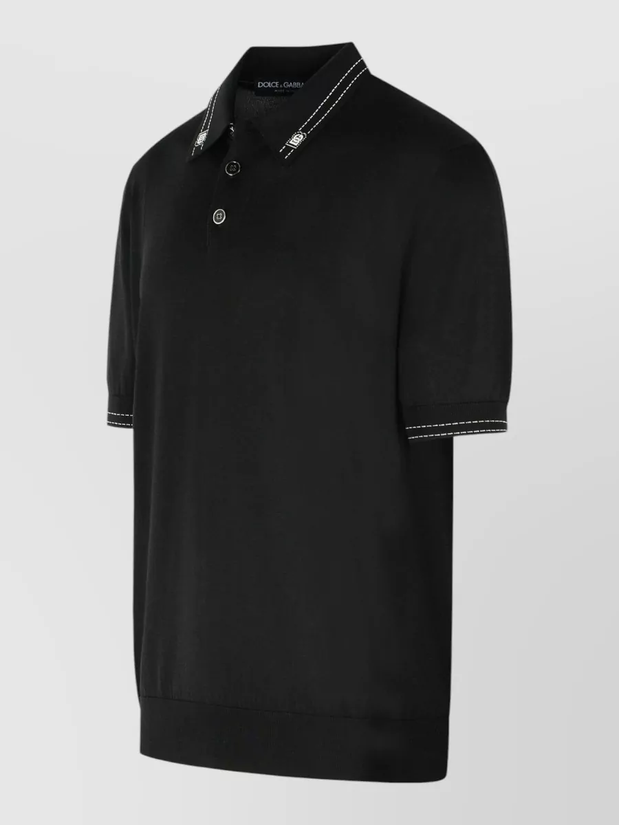 Dolce&Gabbana Silk Short-Sleeve Polo Shirt