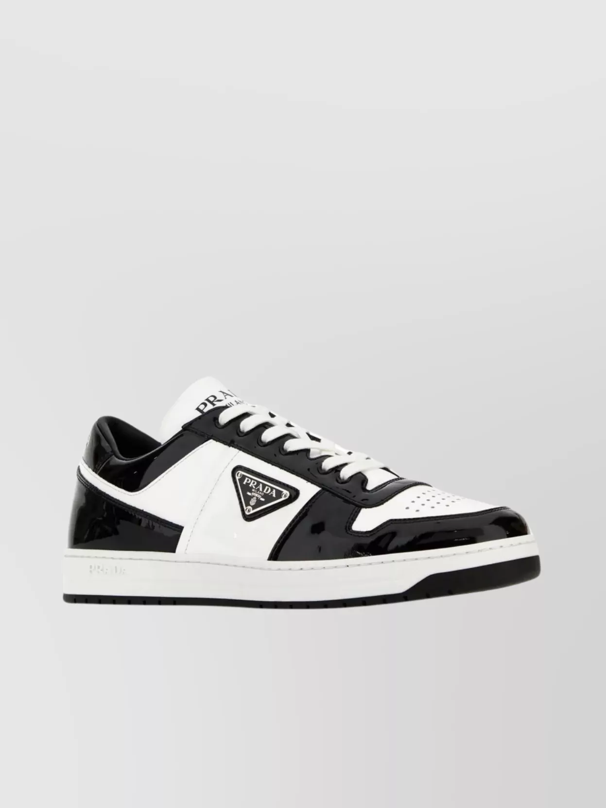 Shop Prada Two-tone Leather Downtown Sneakers